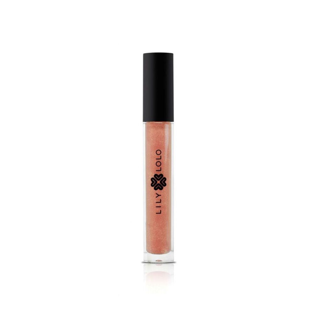 Lipgloss-Tube mit schwarzem Deckel. Aufschrift: Lily Lolo.