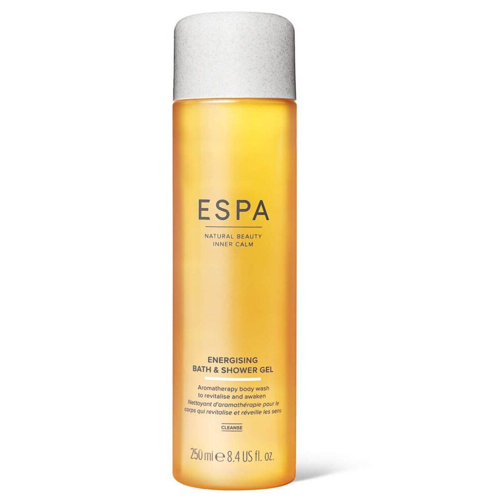 Gel-Flakon mit gelber Flüssigkeit und weißem Deckel. Aufschrift: ESPA, NATURAL BEAUTY INNER CALM. Produktbezeichnung und Volumenangabe.