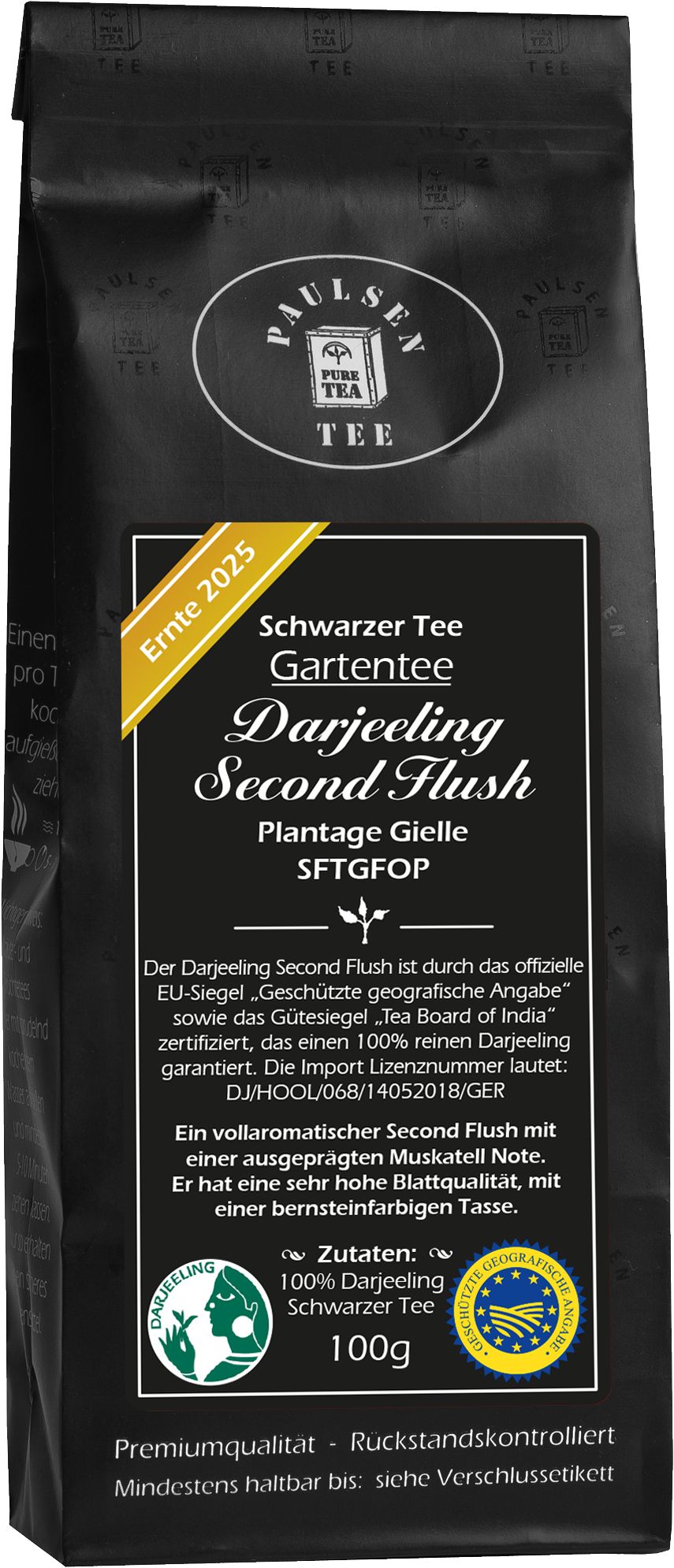 Paulsen Darjeeling Second Flush FTGFOP Plantage Gielle, Ernte 2025