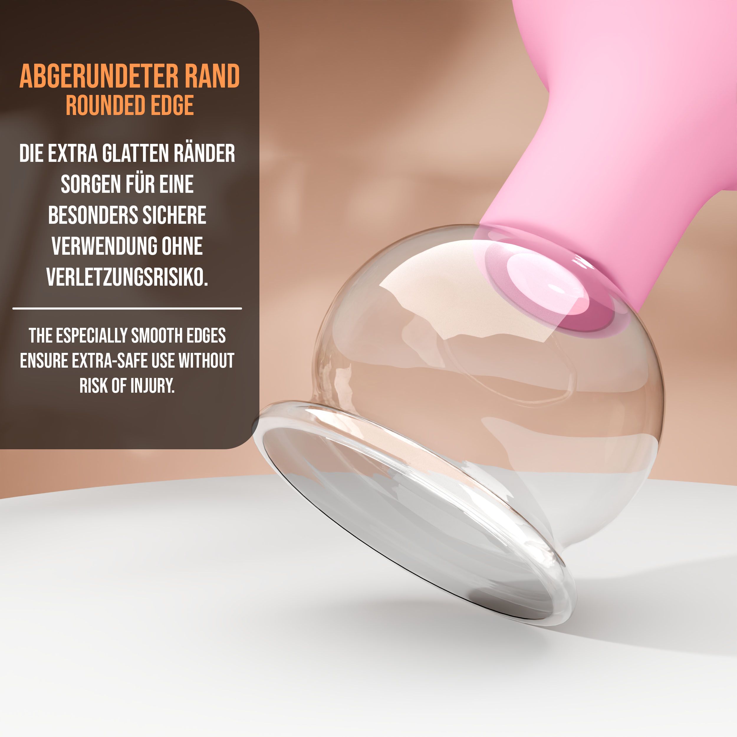 Pulox Schröpfgläser aus Echtglas mit Saugball - Set Duo klein in Pink: 25mm, 32mm