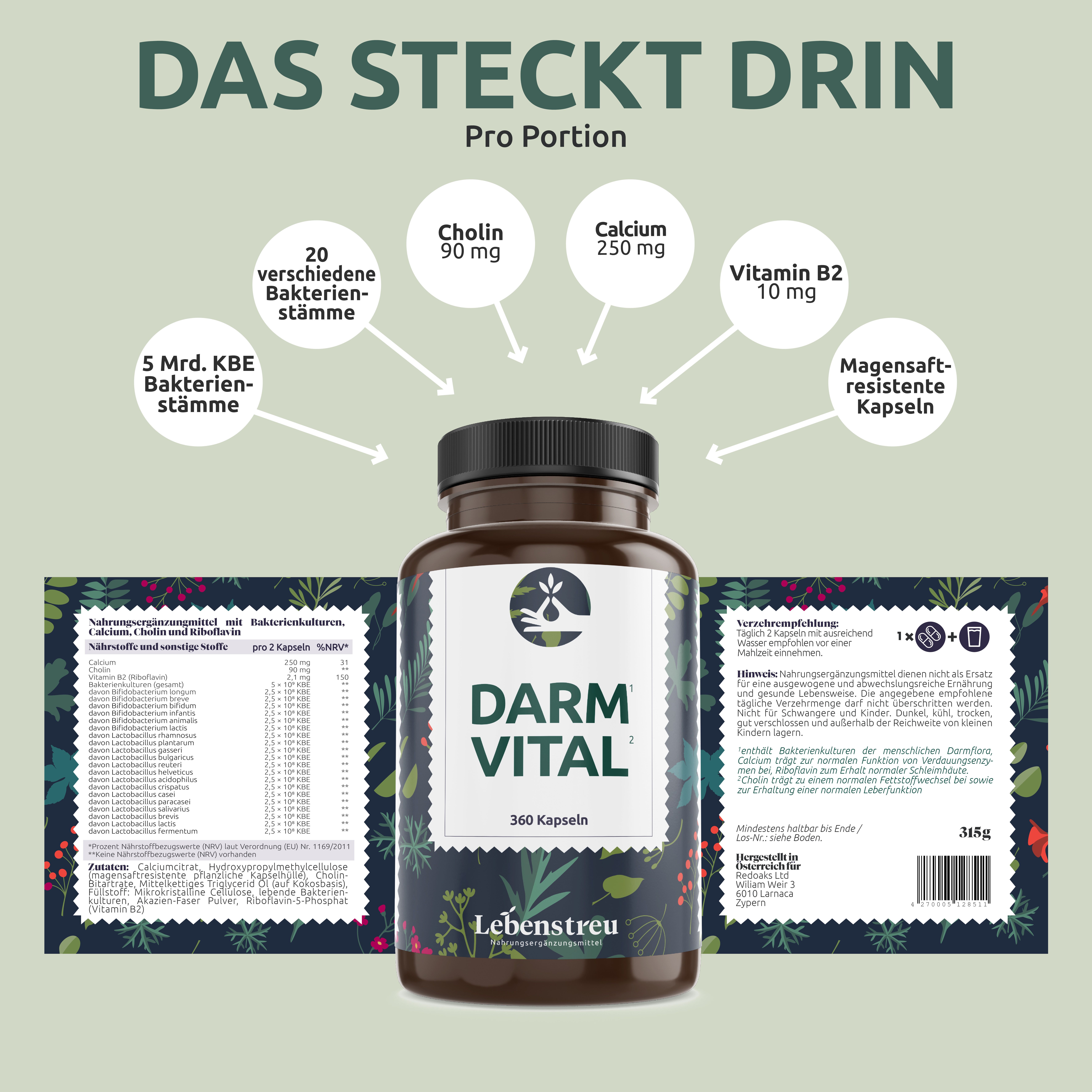 Darm Vital Probiotika Kapseln XL Vorrat