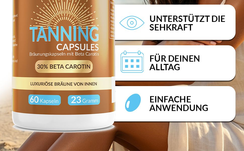 Enolenia® | Bräunungskapseln | Beta-Carotin | 100% Natürlicher Bräunungsbeschleuniger
