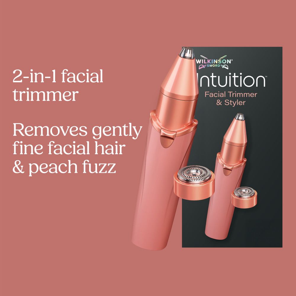 Wilkinson Sword Intuition Facial Trimmer & Styler, Roségold.