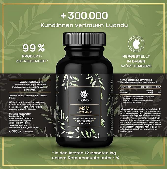 Luondu MSM Schwefel Tabletten + Vitamin C