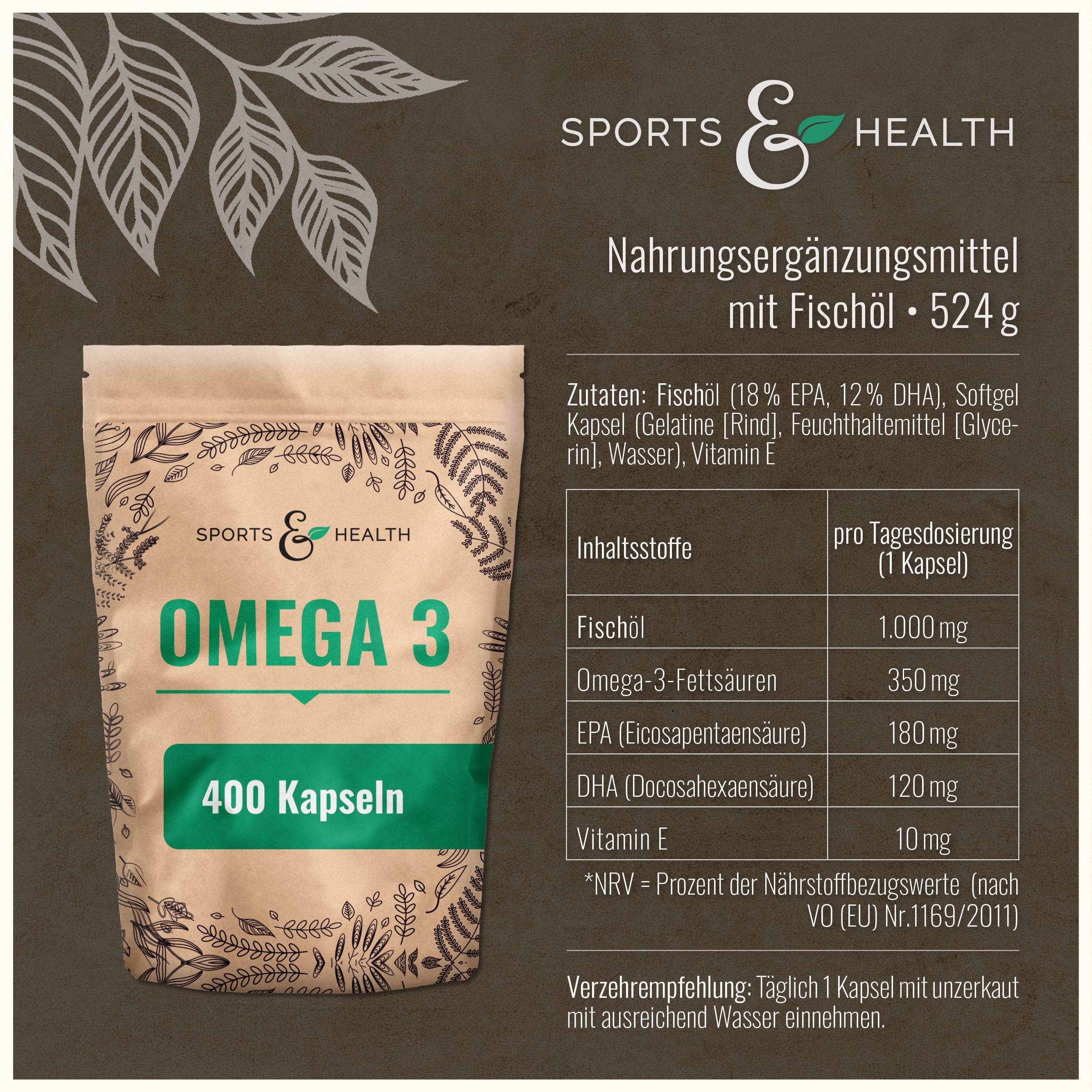 Sports & Health Omega 3/Fischöl Kapseln