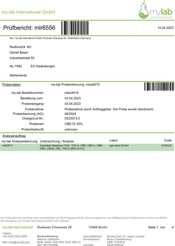 Redfood® CBD ÖL Vollspektrum 30% - 30ml