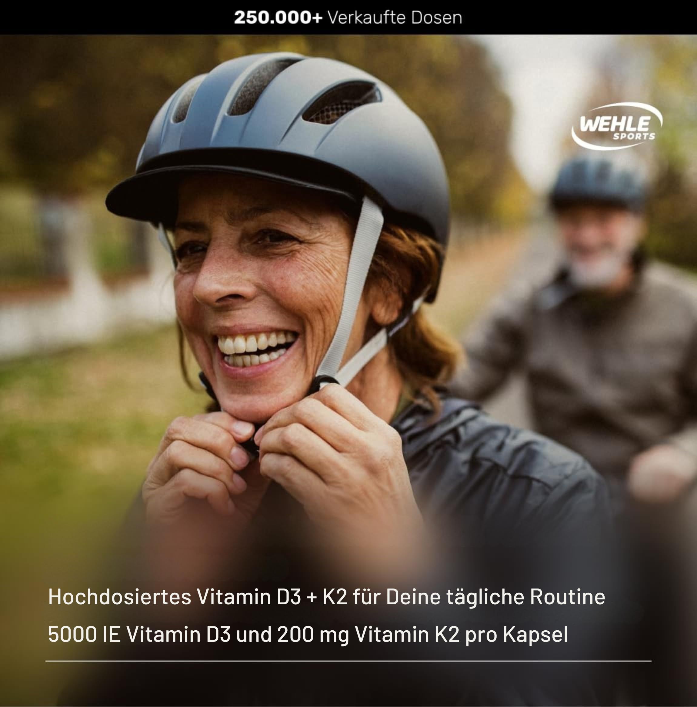 Wehle Sports® Vitamin D3 K2 Kapseln - 5000 IE D3 & 200µg K2
