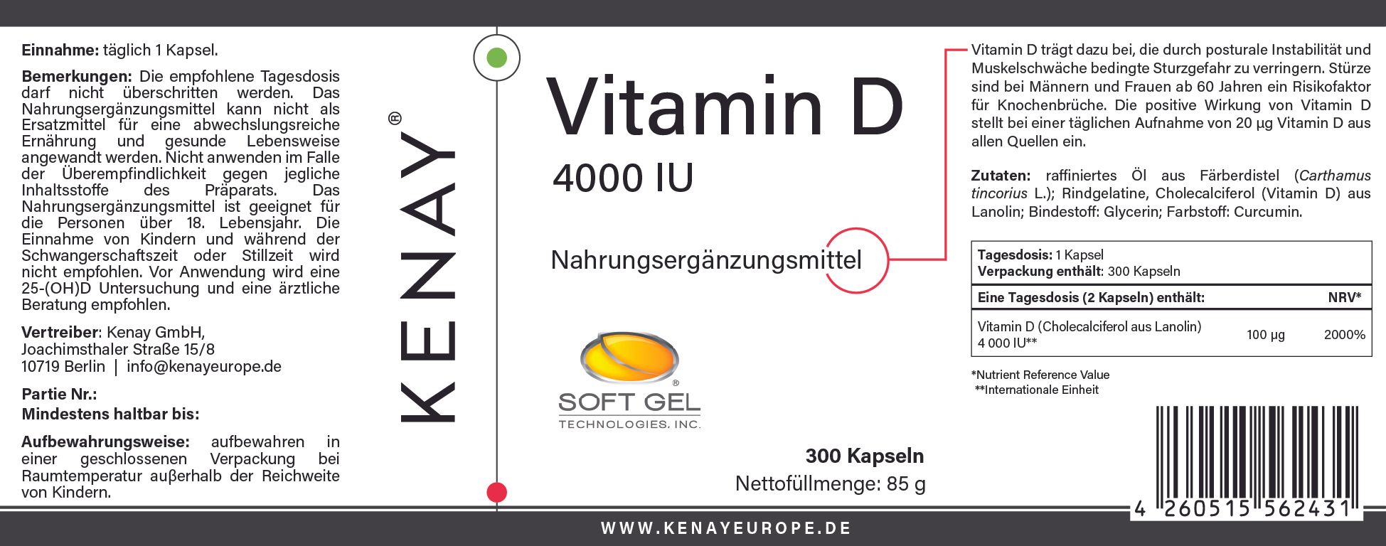 Vitamin D 4000 IU | KENAY®