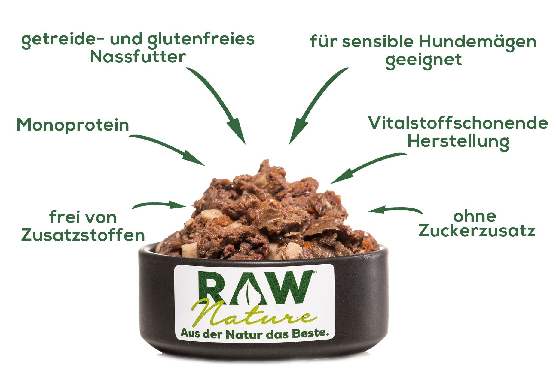 RAW Nature Nassfutter Ziege mit Kartoffeln & Möhren – Monoprotein, für sensible Hunde