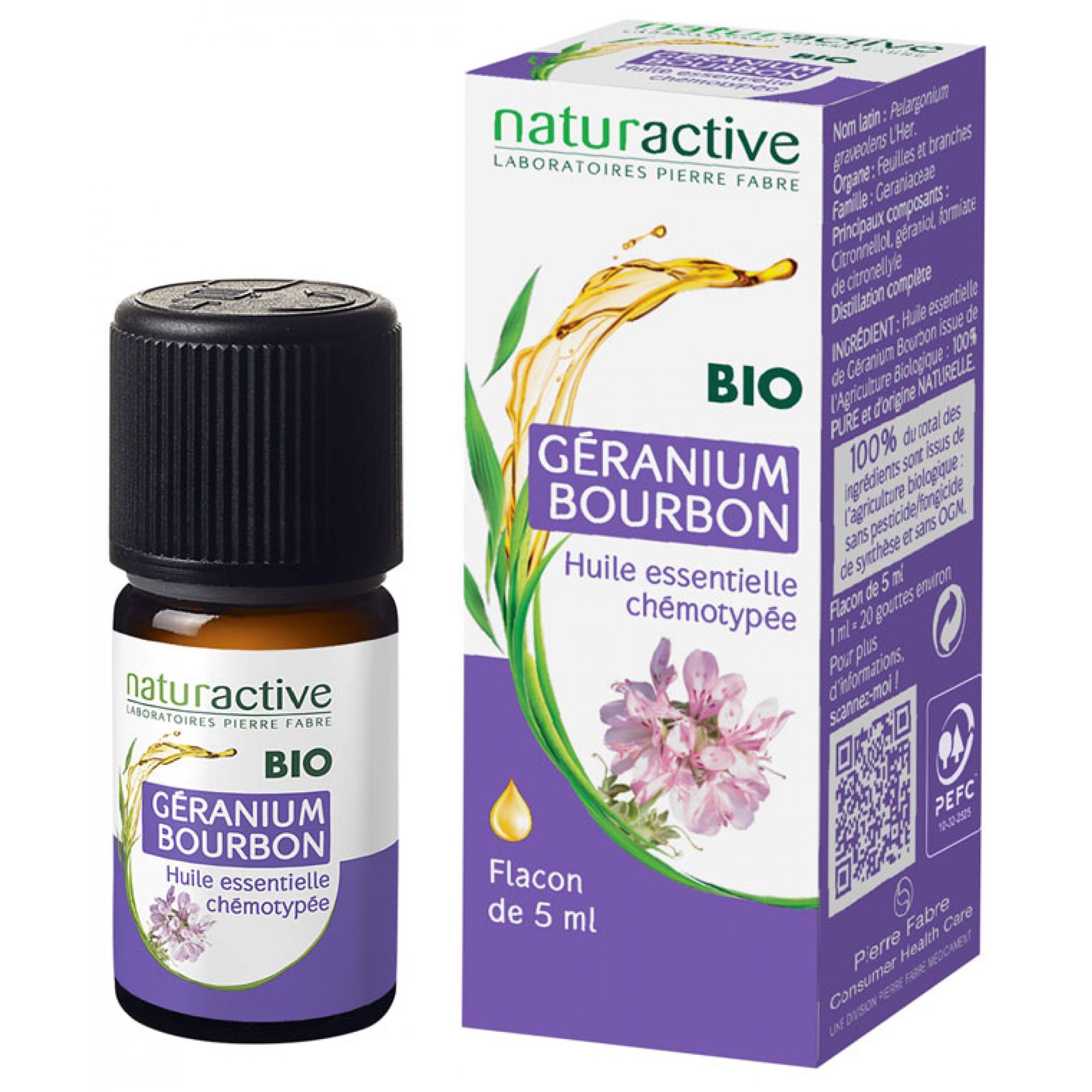 Naturactive Ätherisches Öl Bio-Geranie Bourbon 3x8x3 cm