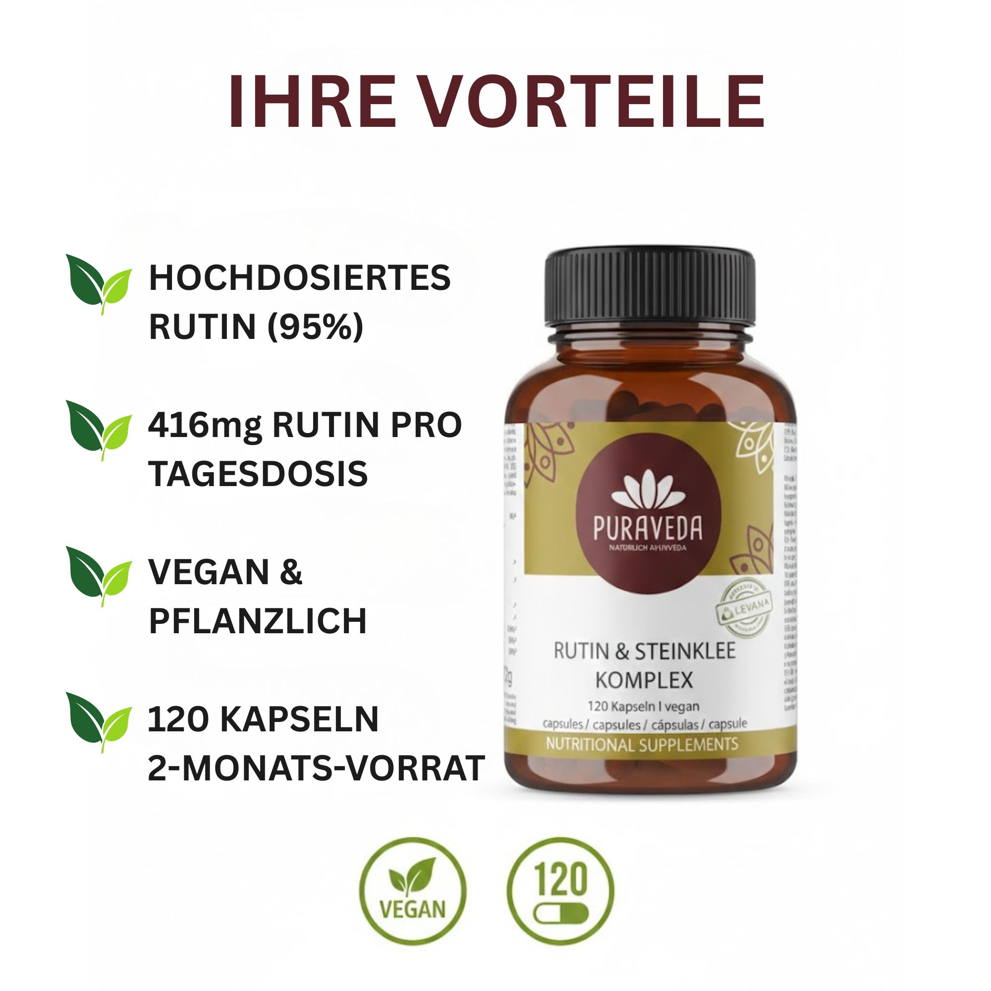 Puraveda Rutin & Steinklee Komplex Kapseln