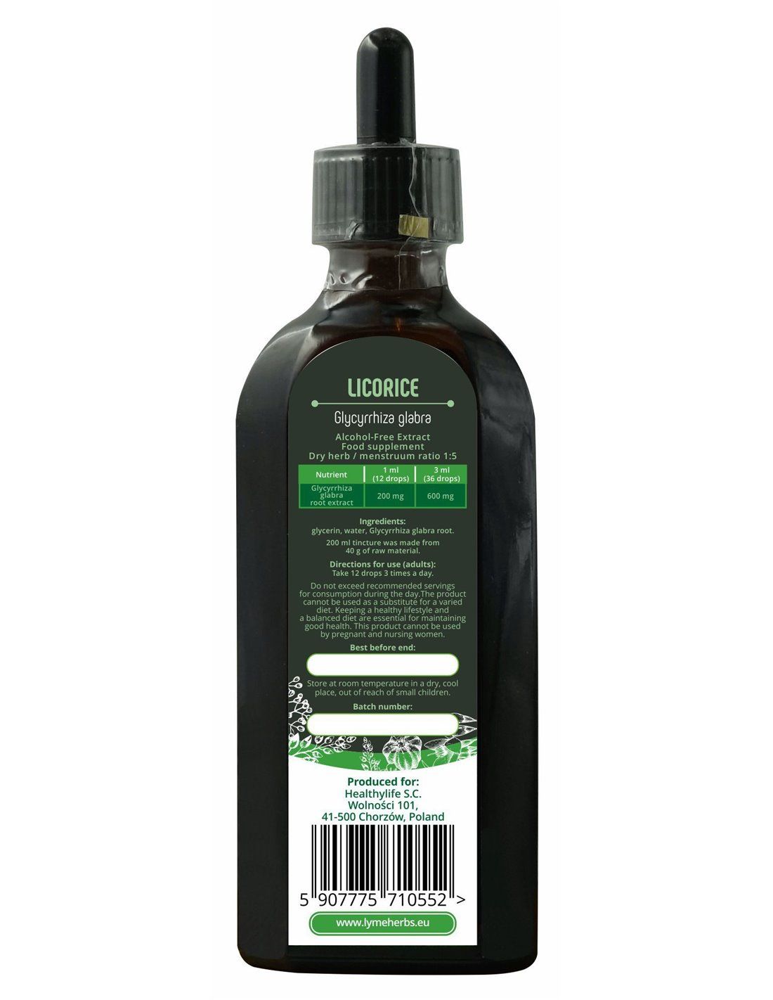 Lymeherbs Lakritze Alkoholfreier Extrakt 200 ml