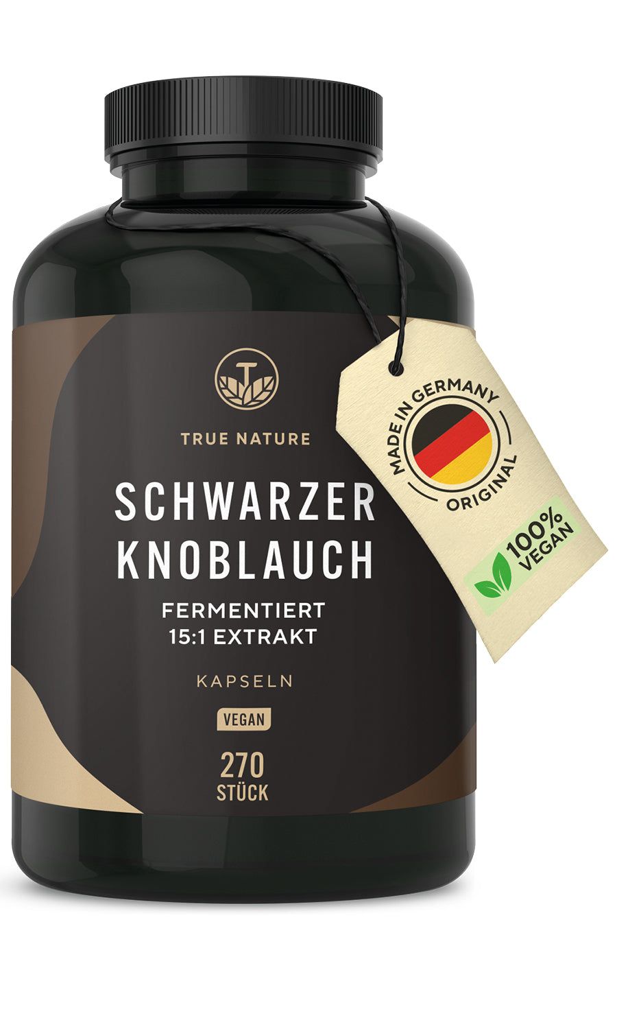 True Nature® Schwarzer Knoblauch Kapseln - Vegan & Made in Germany