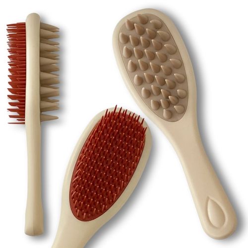 Afroricci 2 in 1 Tangle Massager Adulti - colore beige crema e rosso