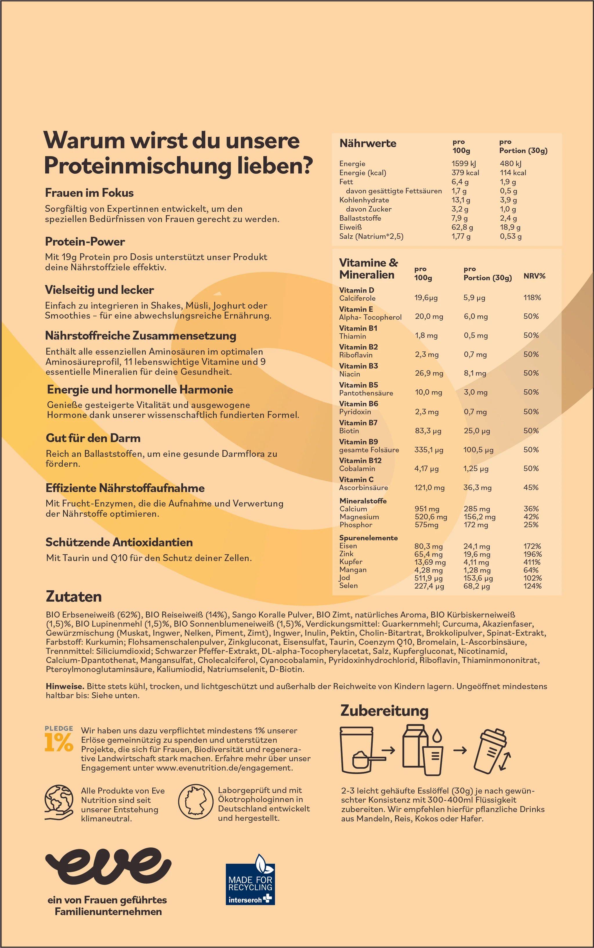 Eve Golden Chai Protein (vegan)