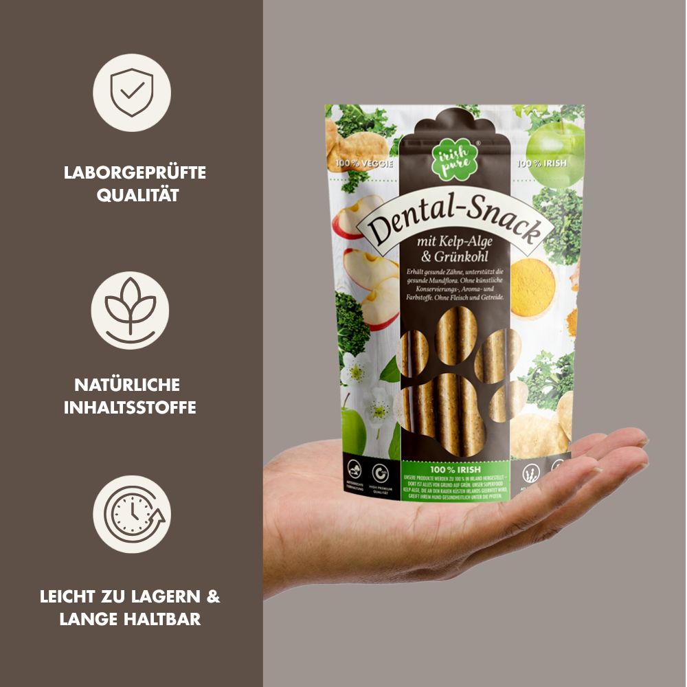 Vorteile von Irish Pure Dental-Snack im Vergleich zu anderen Snacks.