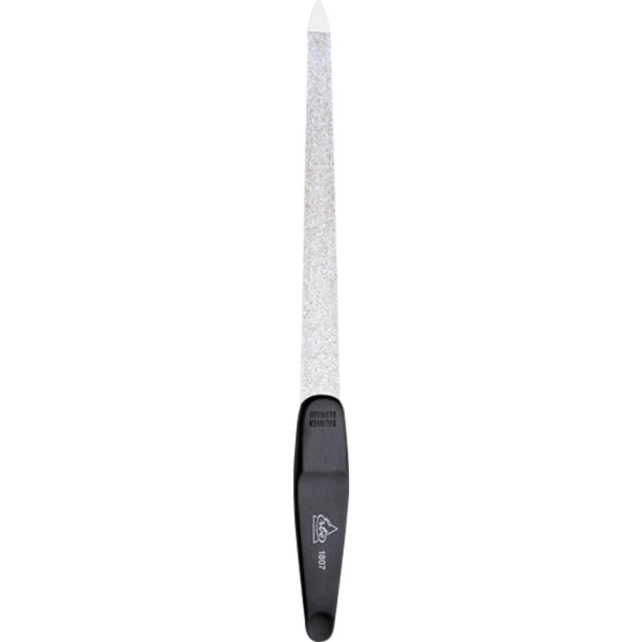Saphir-Flachfeile mit Griff, grob/fein, verchromt - vorne spitz