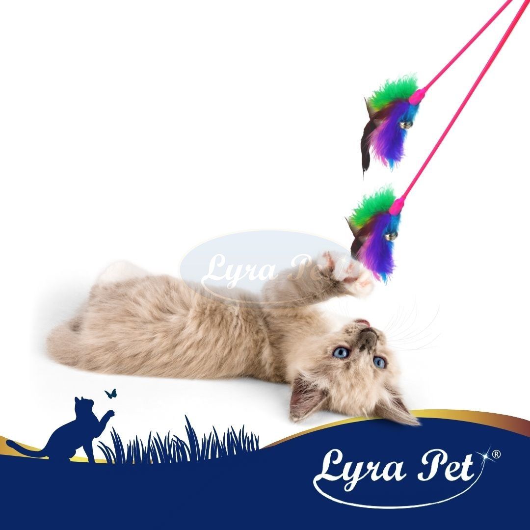 Lyra Pet® Katzenangel rosa mit Feder