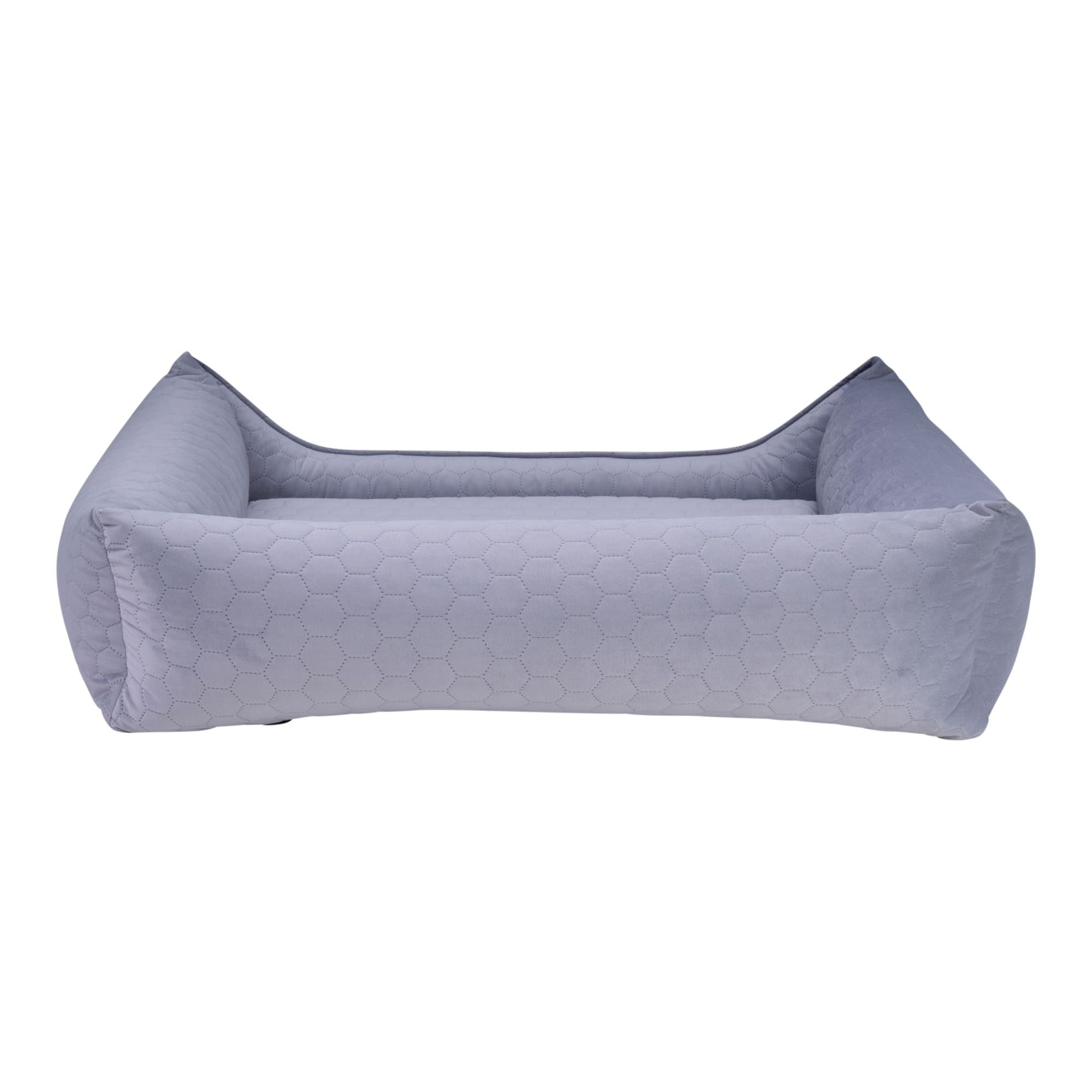 orthopädisches Hundebett "Snowy", samtiger Velours mit Prägung, Farbe Grau 70 x 55