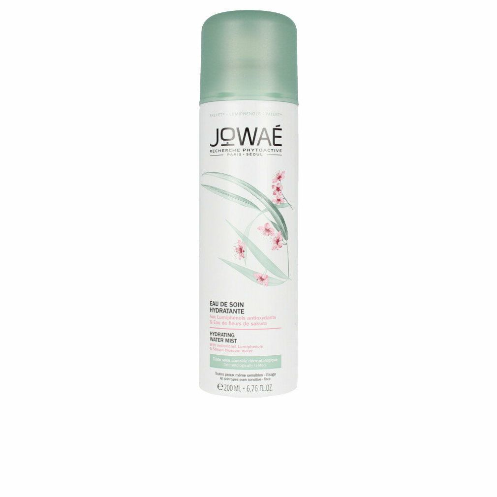 JOWAE Feuchtigkeits-Spray. Weiße Sprühflasche mit grünem Deckel. Logo und Produktbezeichnung aufgedruckt.