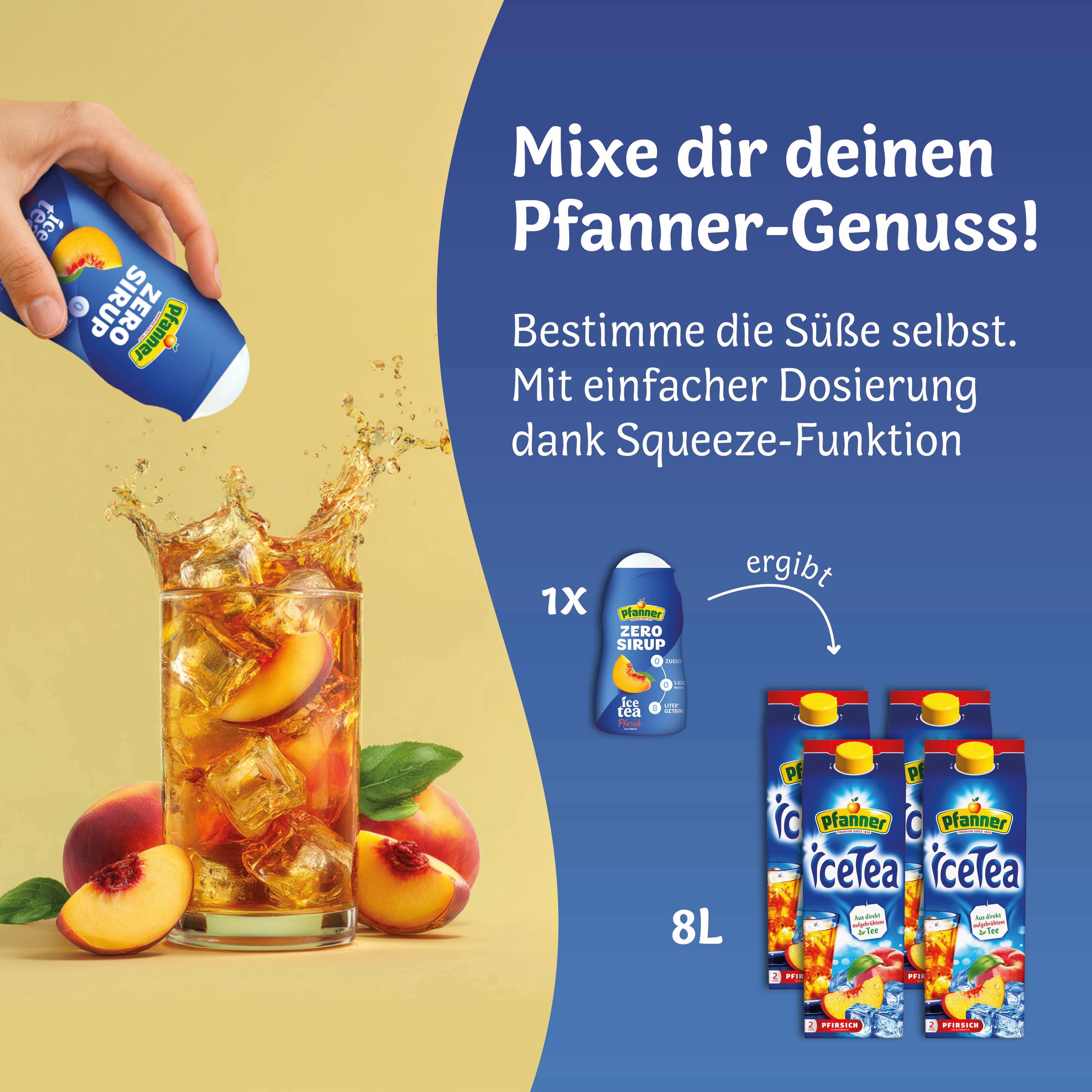 Pfanner Eistee Pfirsich Zero Sirup