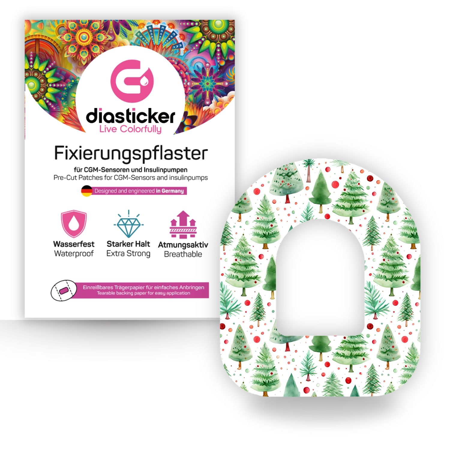 Diasticker® Omnipod Fixiertapes 'Forest Glow' 5 St