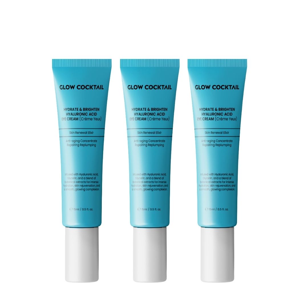Glow Cocktail Trio di creme per il contorno occhi all'acido ialuronico idratante e illuminante