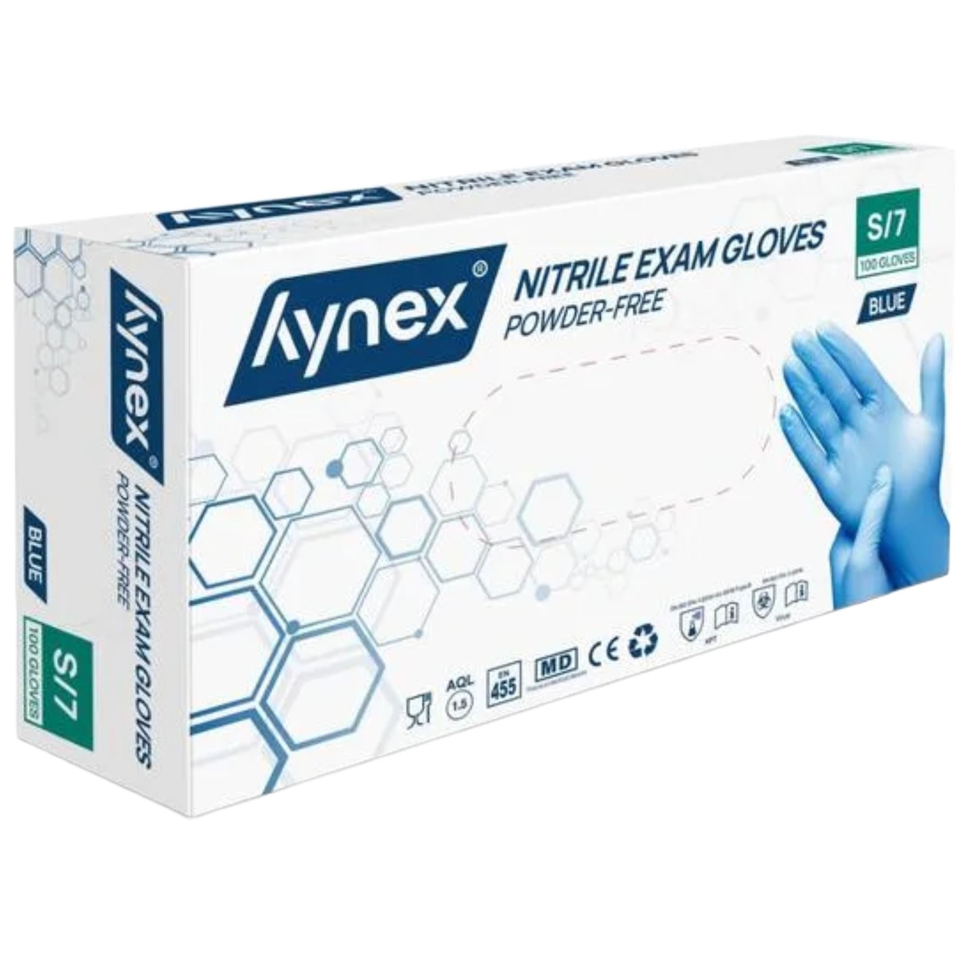 Hynex Nitrilhandschuhe blau puderfrei 3,5g Einweghandschuhe Größe S