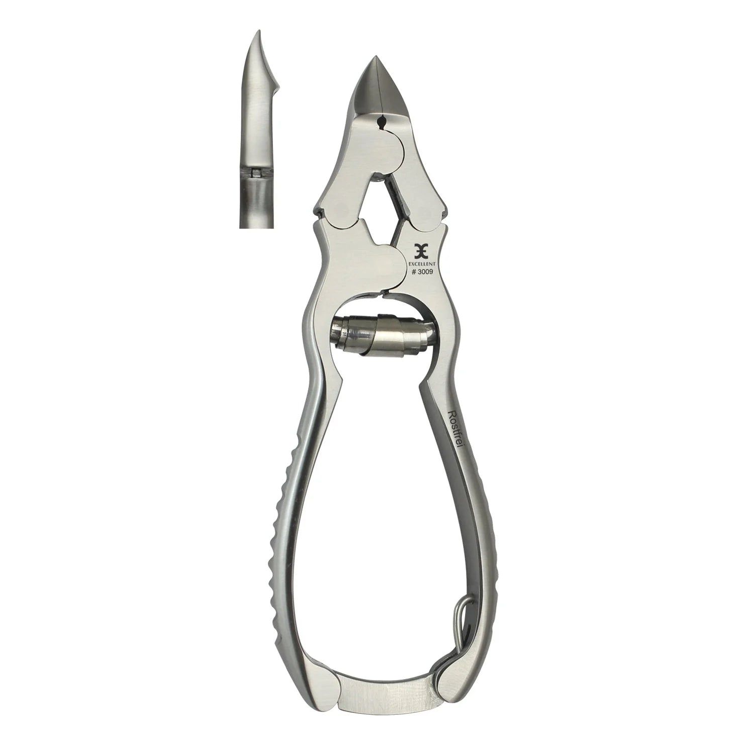 Nagelzange aus Edelstahl. Mit separater Spitze. Marke Excellent, Modell #3006. Rostfrei.
