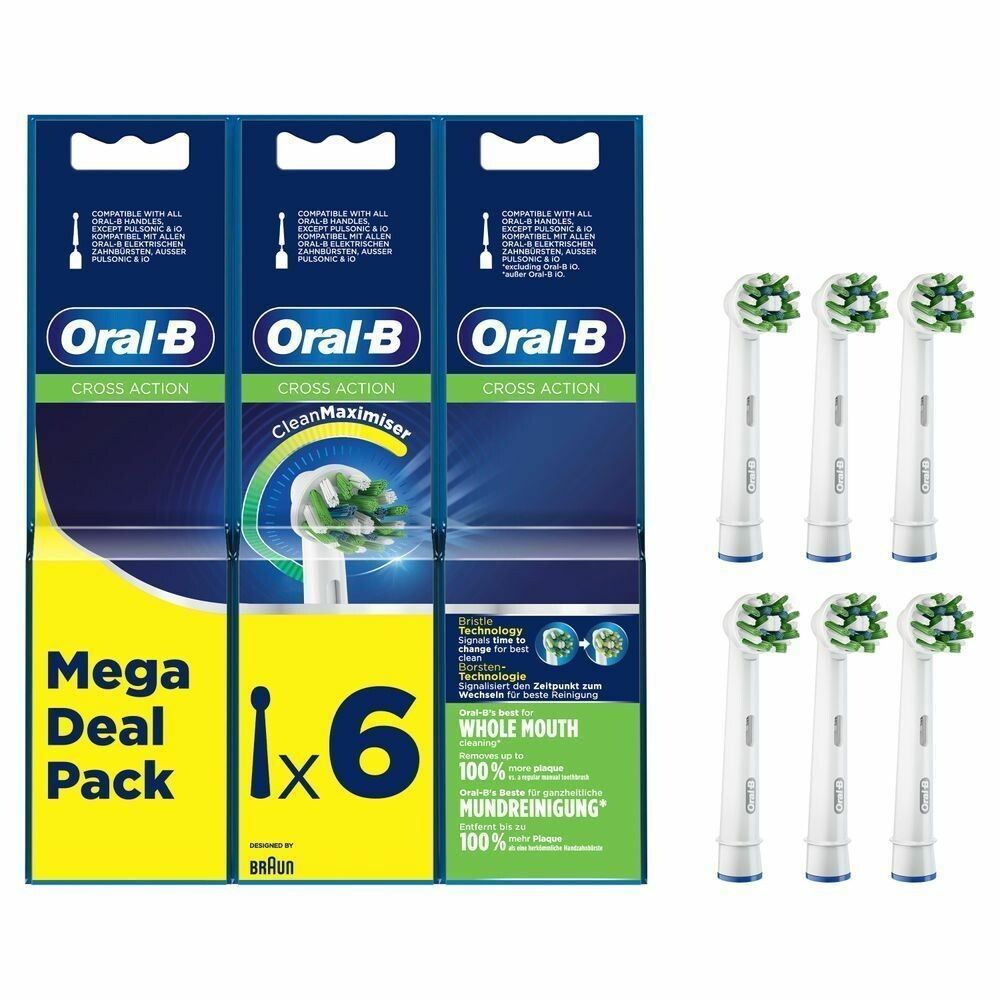 Oral-B Crossaction Aufsteckbürsten Ersatzbürsten 6 St - SHOP APOTHEKE