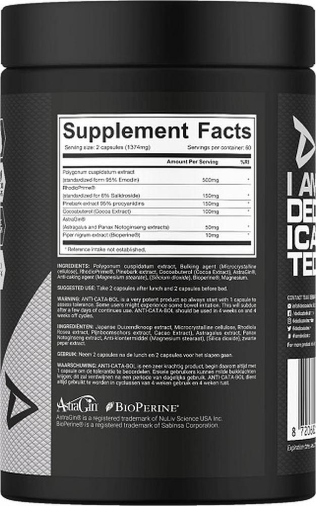 Rückseite der Dose mit Nährwertangaben. Enthält Inhaltsstoffe und empfohlene Dosierung. Marke: DEDICATED.