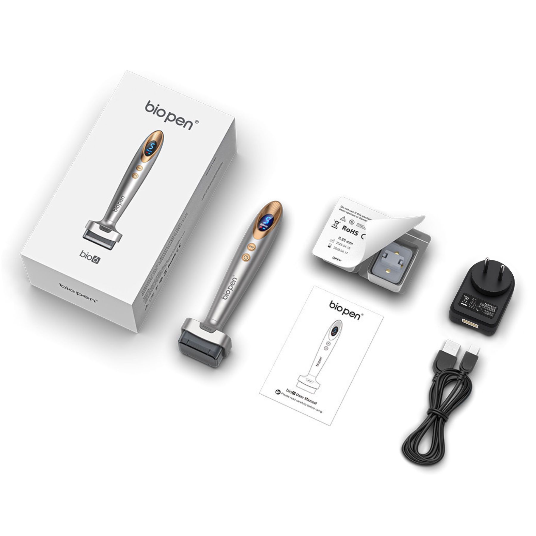P-beauty Derma Stamp Dermapen 4-in-1 Microneedling LED BIO 6