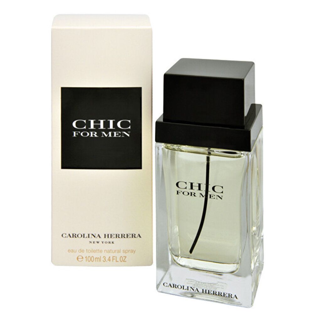 Carolina Herrera Chic for Men Eau de Toilette 100ml Flakon und Verpackung.