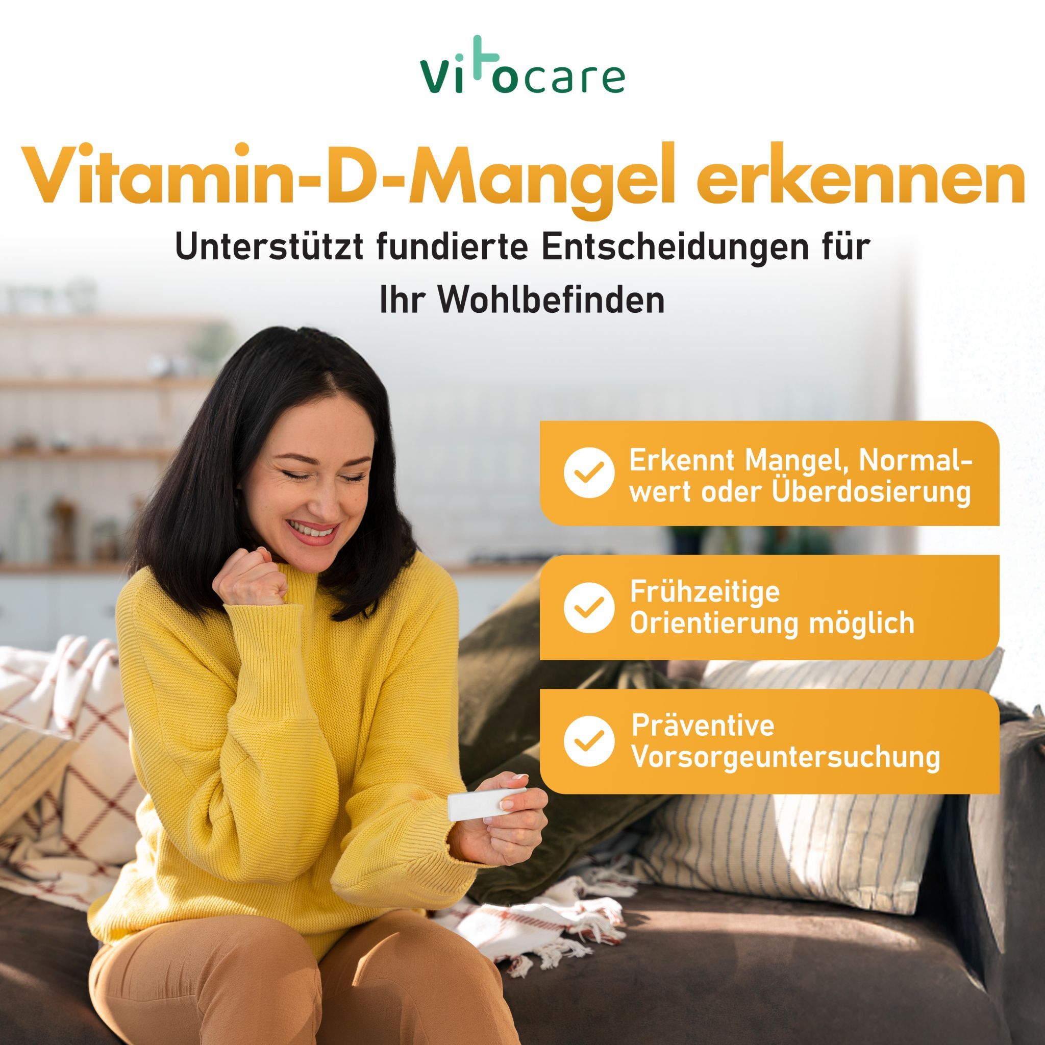 VITOCARE Vitamin D Test f. Zuhause | Vitamin D Mangel Selbsttest