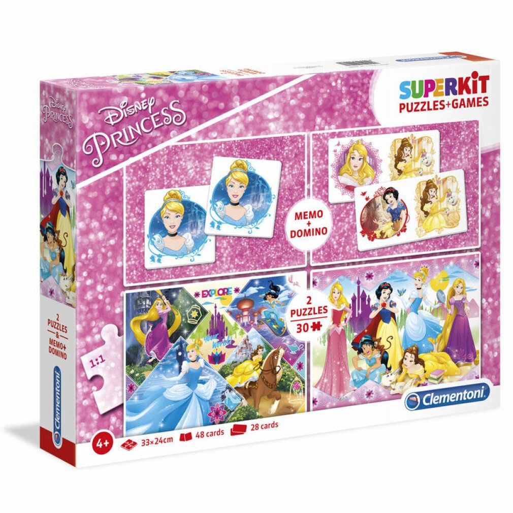 Clementoni Superkit Puzzle Princess 2X30Li. Memo +
