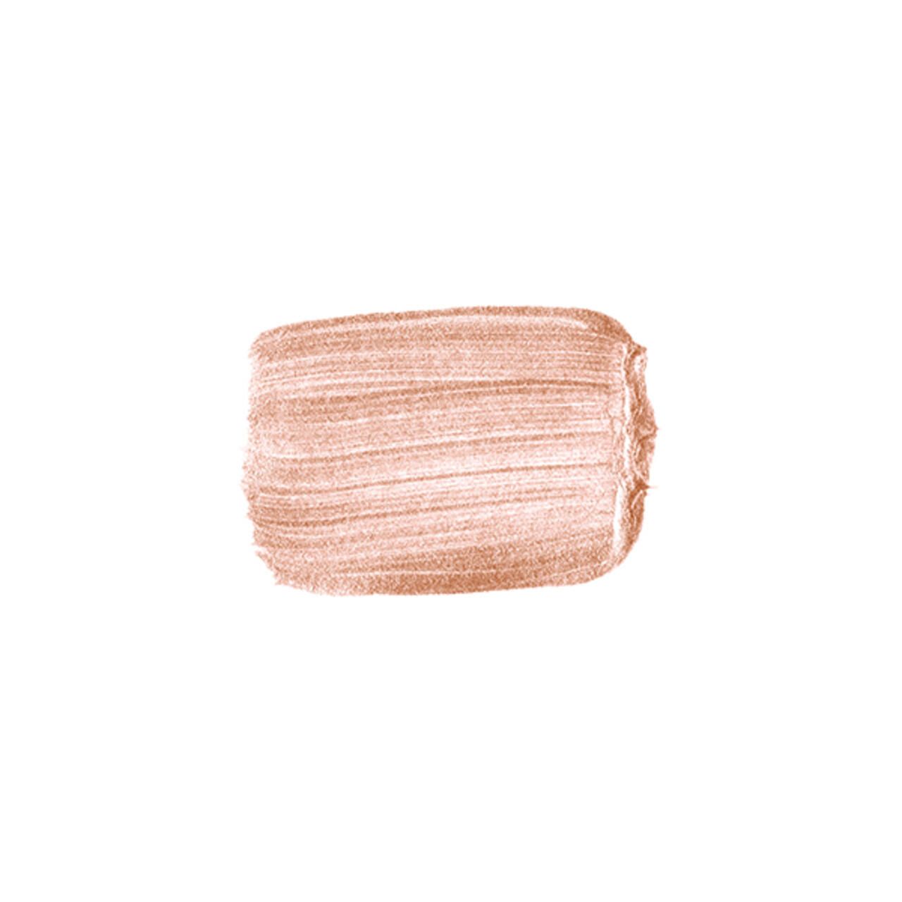 Pinselstrich in Rosé-Gold. Rechteckige Form. Textur mit feinen Partikeln. Auf weißem Hintergrund.
