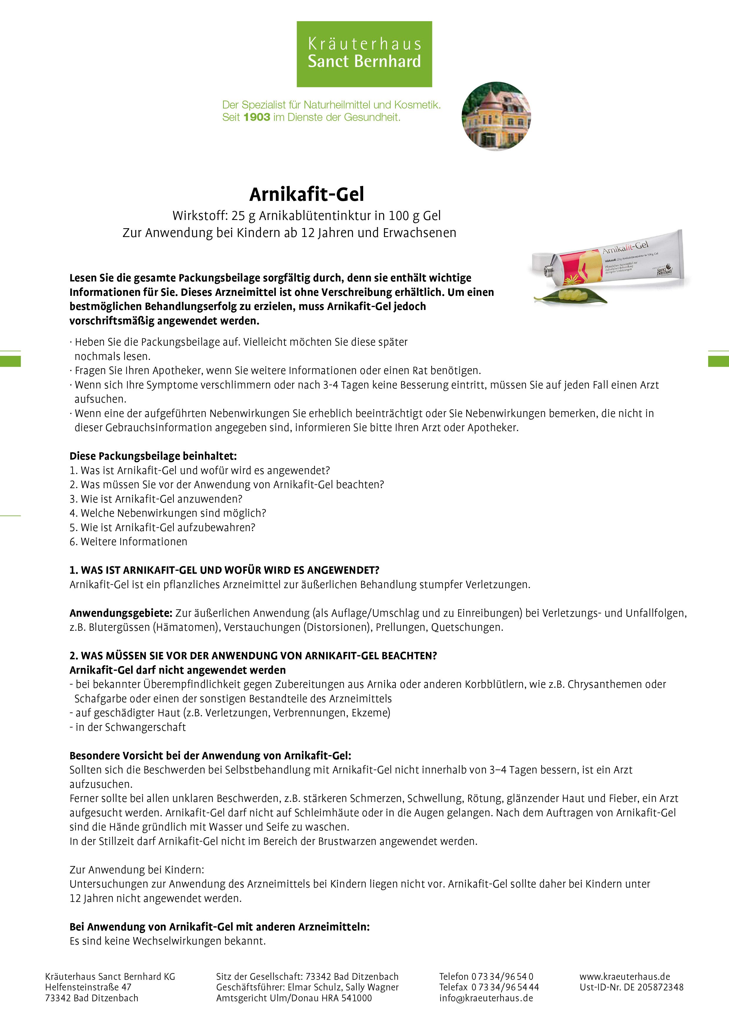 Sanct Bernhard Arnikafit-Gel