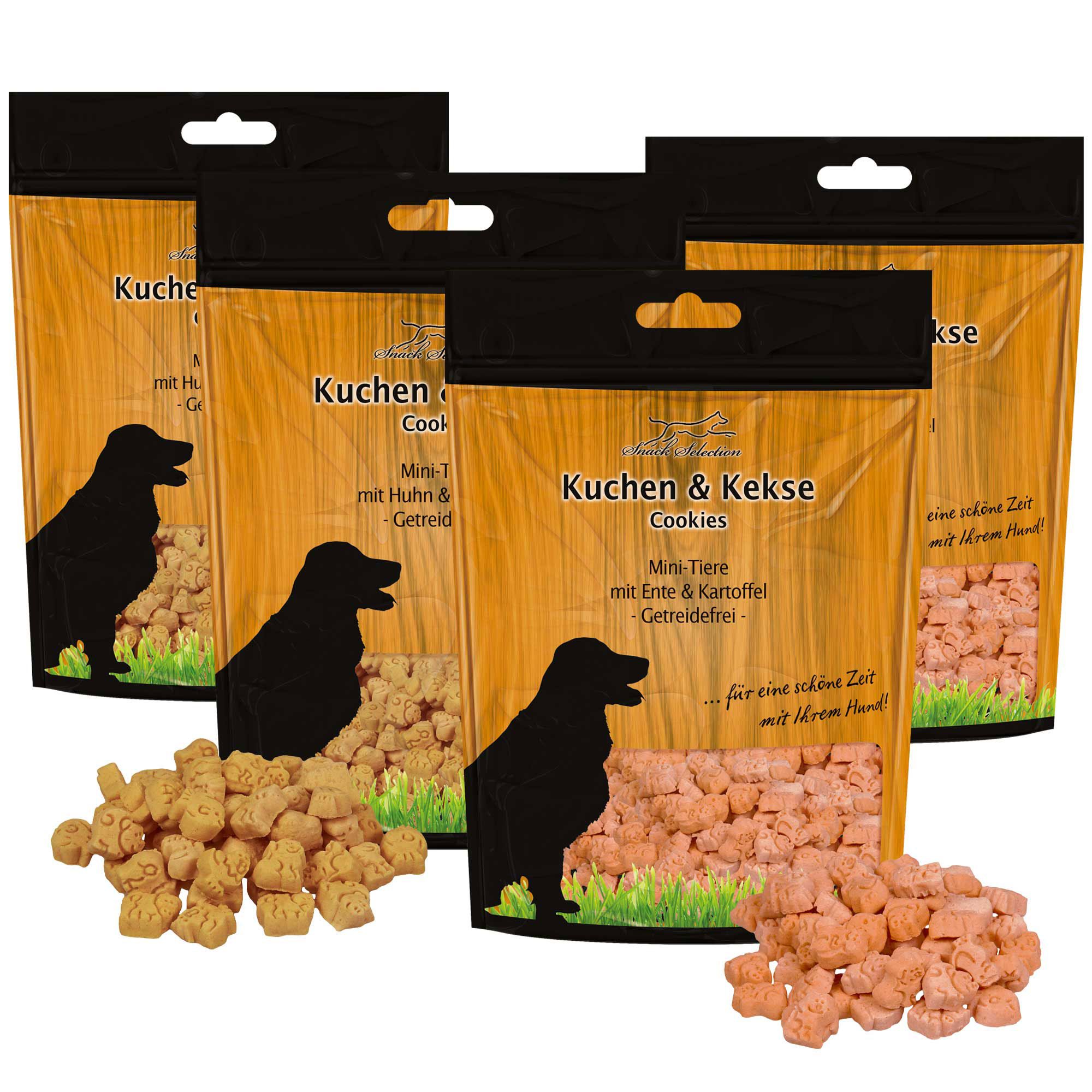 Schecker Hundeleckerli - Mini-Tiere getreidefrei klein fettarm 4x500 g Futter