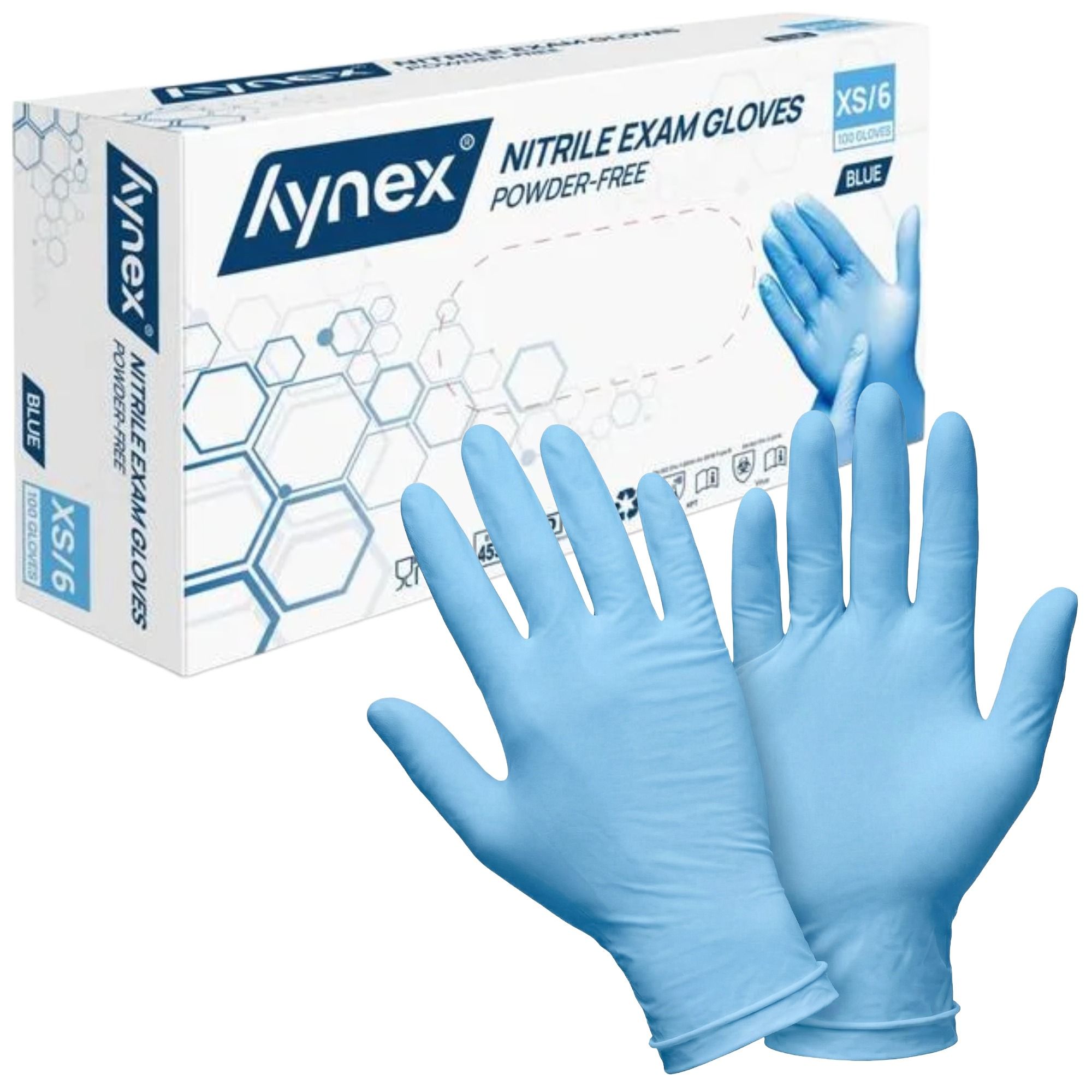 Hynex Nitril med.Unt.Handschuh unste.puderfrei XS 100 St Handschuhe