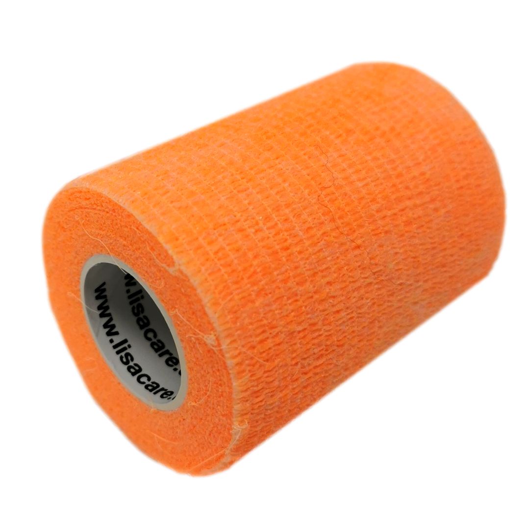 LisaCare selbsthaftende Bandage - Neonorange - 7,5cm x 4,5m