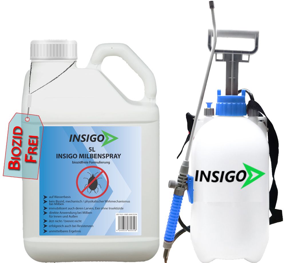 INSIGO Milbenspray mit 5L Drucksprüher