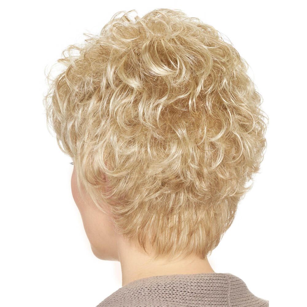 Perücke Mia von Lofty, blond, lockige kurze Frisur. Rückansicht.