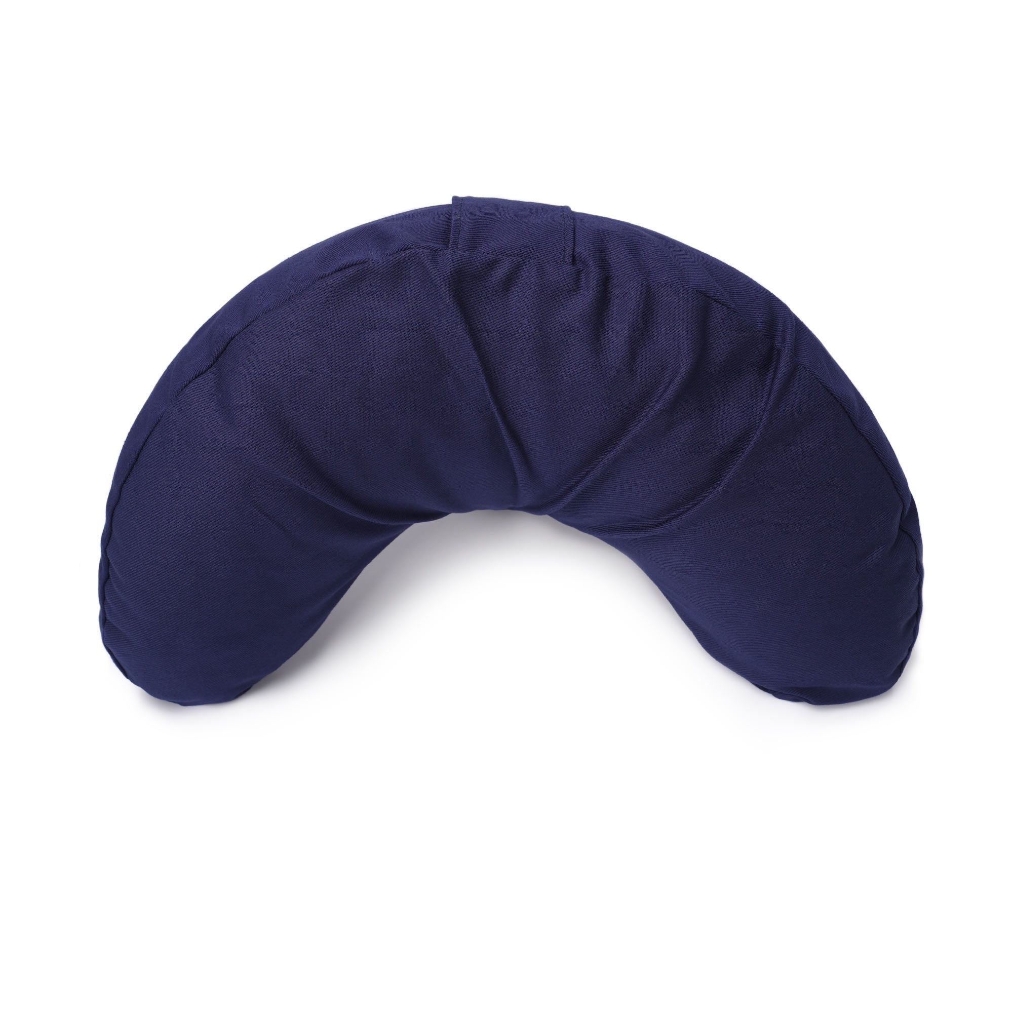Dunkelblauer Yogabox Glückssitz® Mond Kissen von oben.