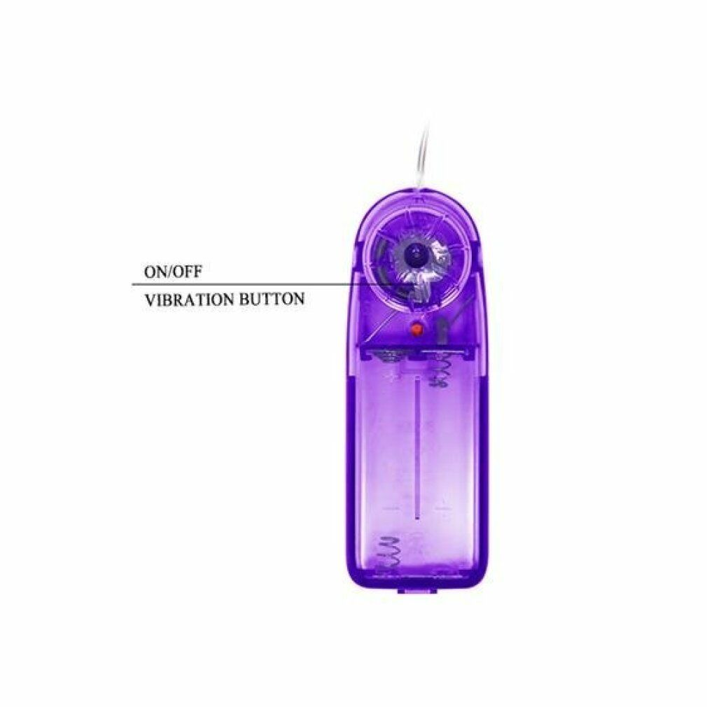 Batteriegehäuse für Vibrator mit Beschriftung 'ON/OFF VIBRATION BUTTON'.