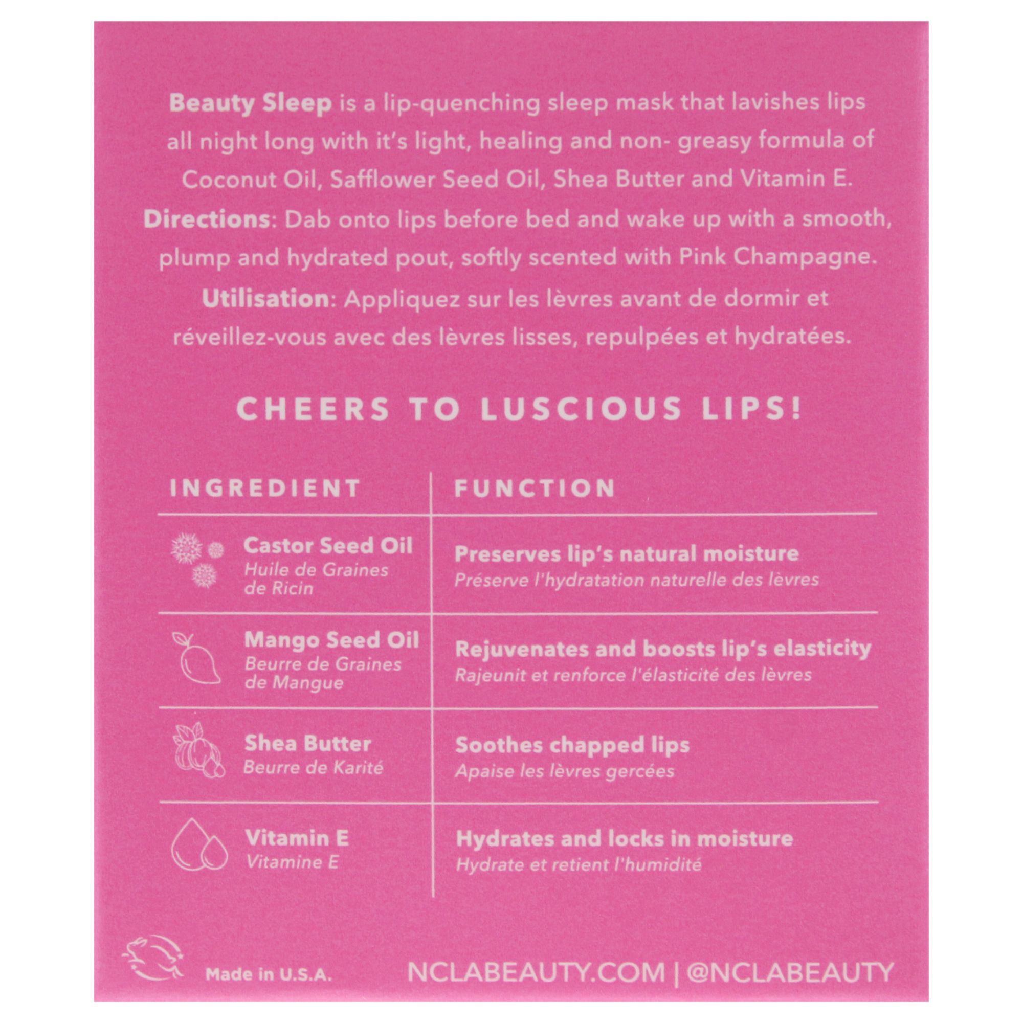 Beauty Sleep Overnight Lippenmaske - Pink Champagne von NCLA