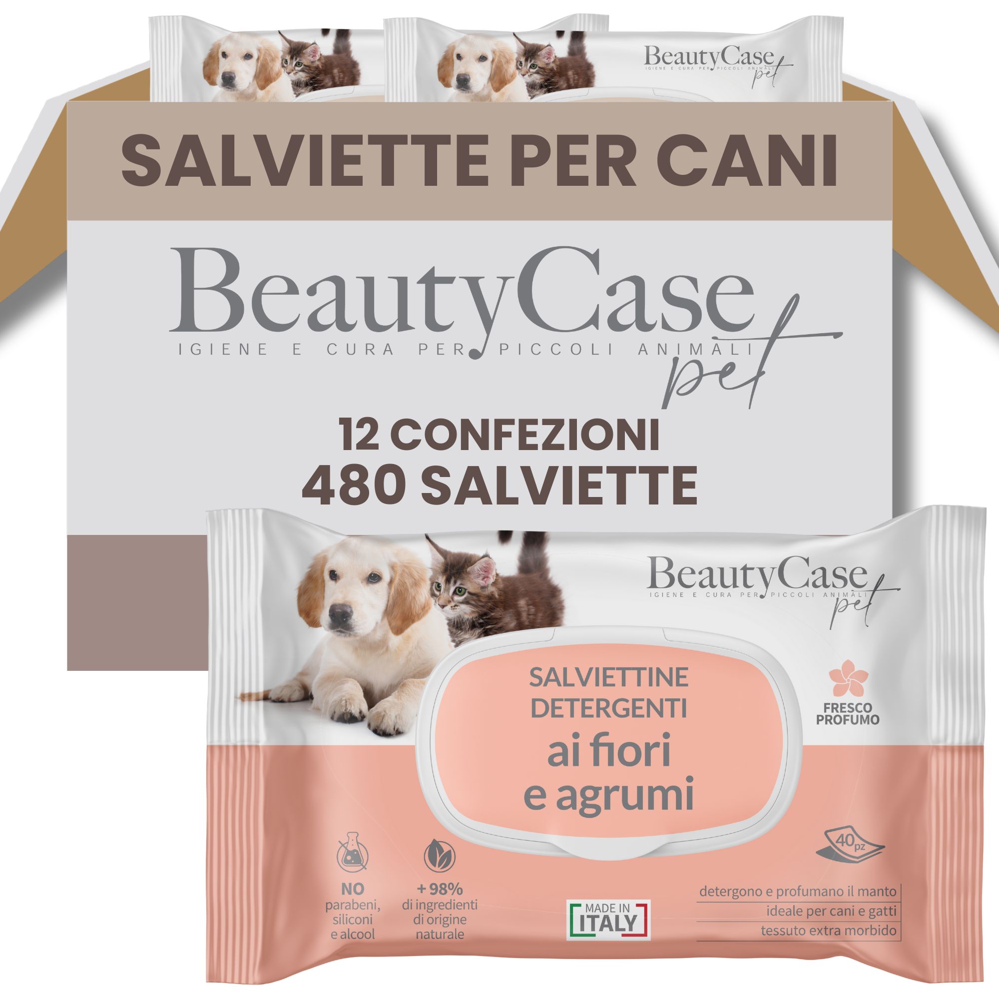 Salviette Detergenti Animali ai Fiori e Agrumi
