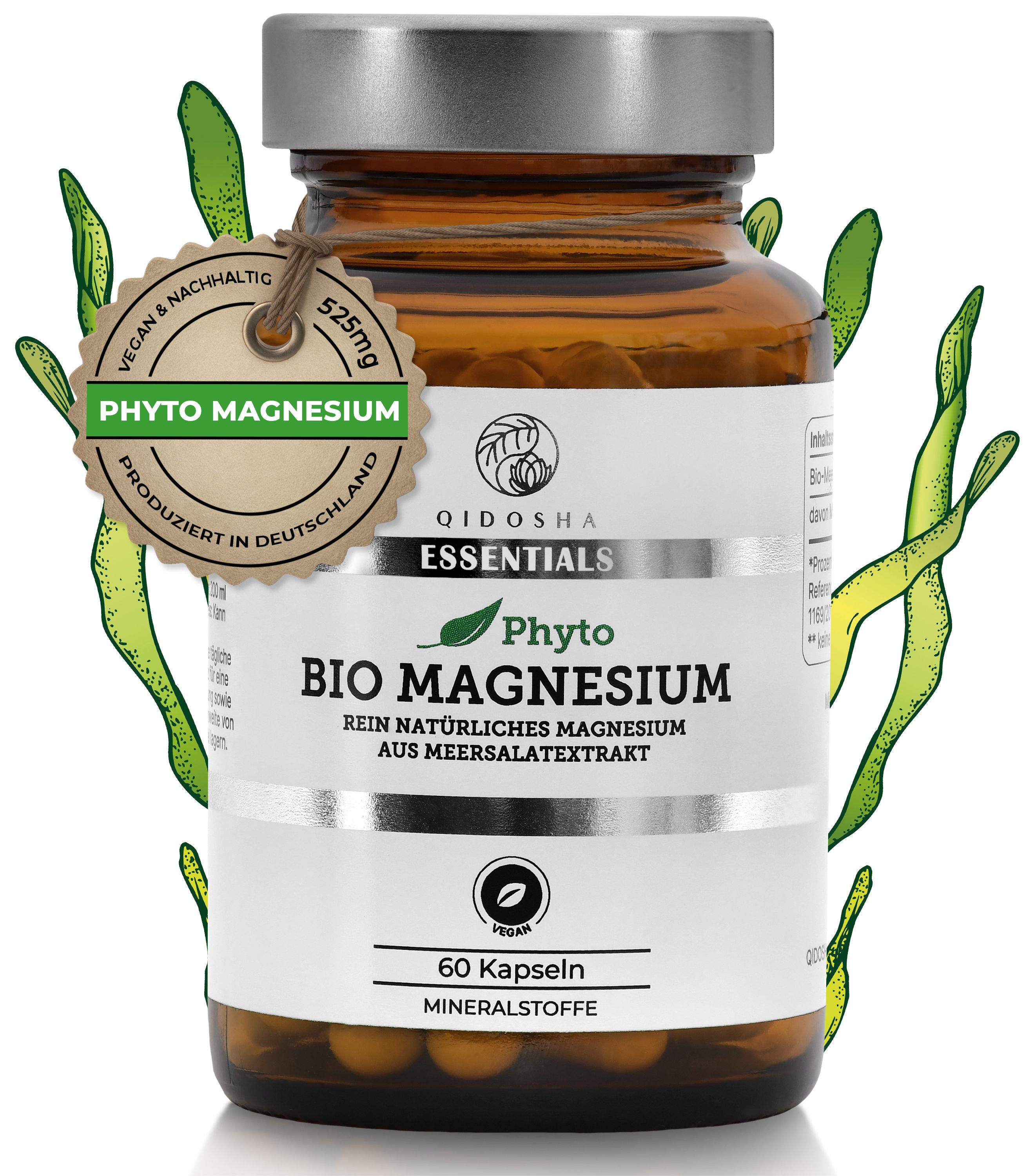 Qidosha Magnesium aus Bio-Meersalat-Extrakt 60 g Kapseln