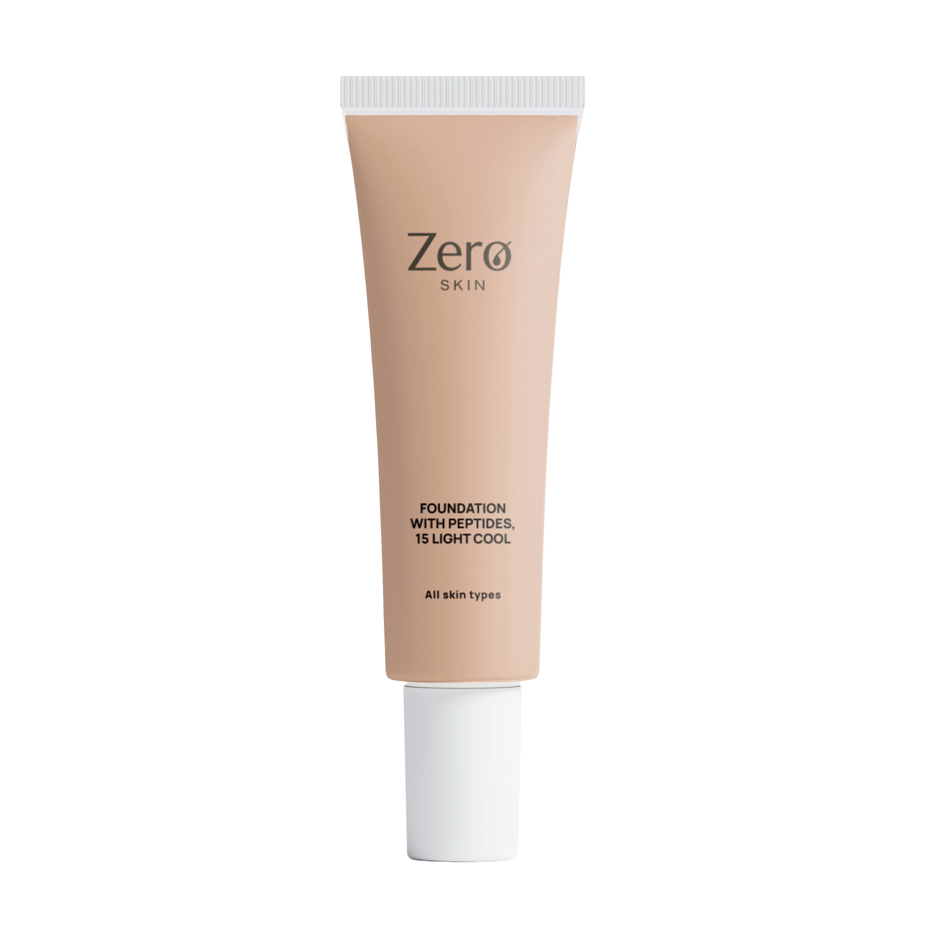 Zero Skin Foundation mit Peptiden, 15 Light Cool - hautpflegende Formel Hyaluronsäure 30 ml Make up