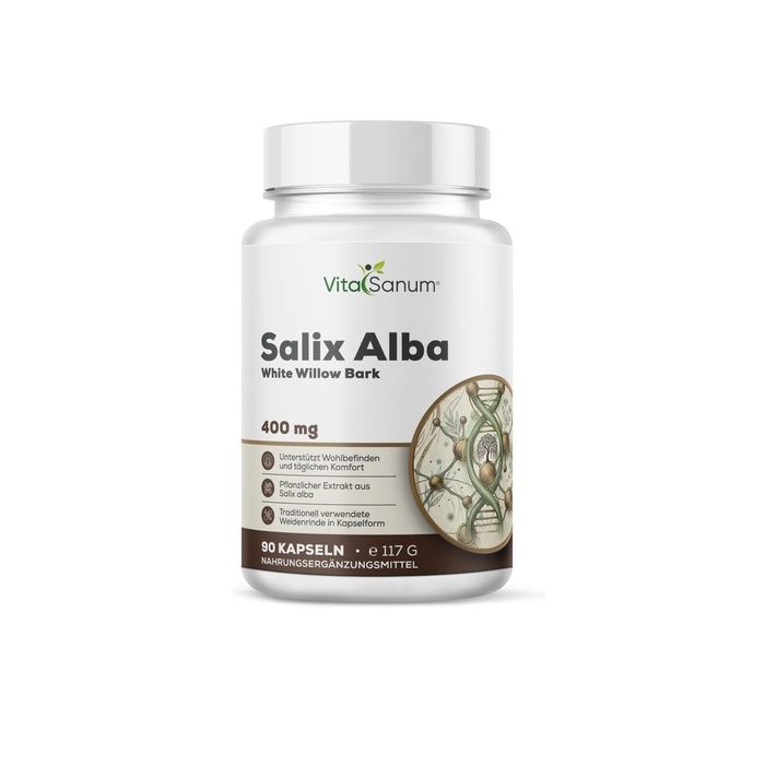 VitaSanum Salix Alba Kapseln: Weiße Weidenrinde, 400 mg, 90 Stück.