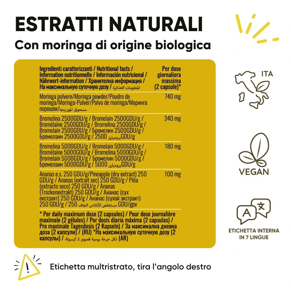 Verpackung mit natürlichen Extrakten, Moringa, vegan.